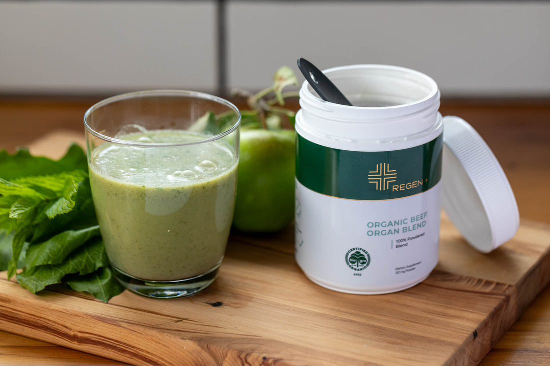 Organic Green Smoothie with REGEN + Organic Beef Organ Blend